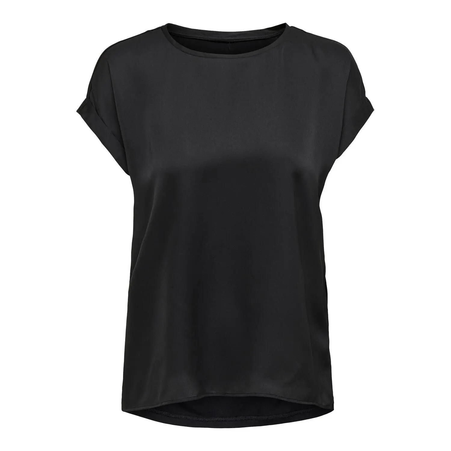 Only Onllieke S/S Satin Mix Top Wvn Noos Camicia A Maniche Corte, Nero, S Donna-image