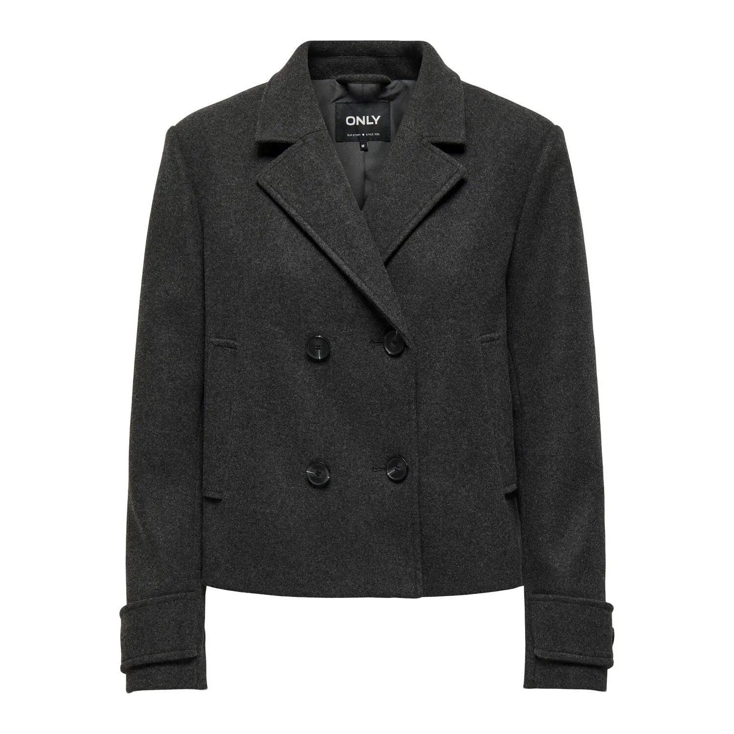 5715510443906 - ONLFREJA LIFE SHORT DB JACKET OTW NOOS Übergangsjacke anthrazit in XL