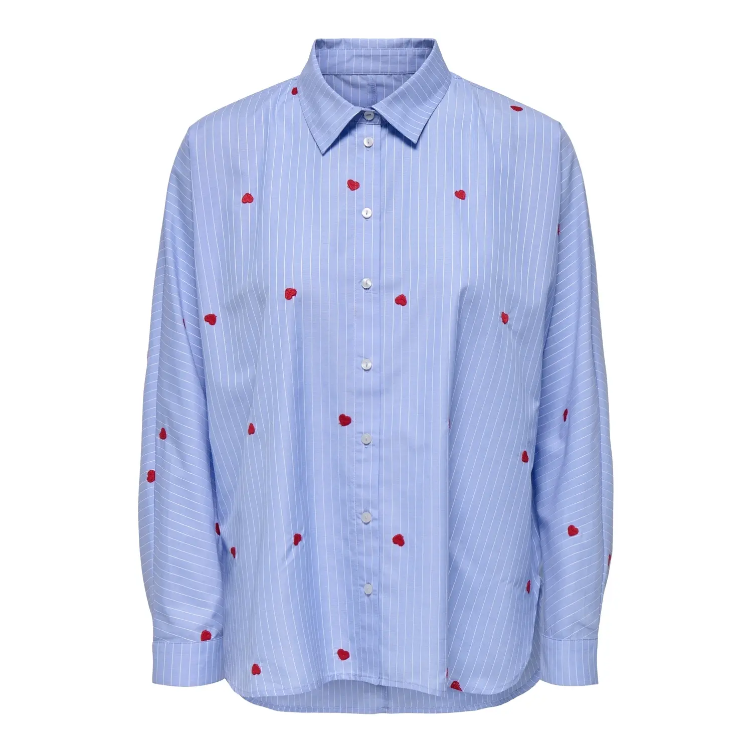 5715672400670 - ONLNEW LINA GRACE LS STRIPE EMB SHIRT Langarmhemd blau in XS