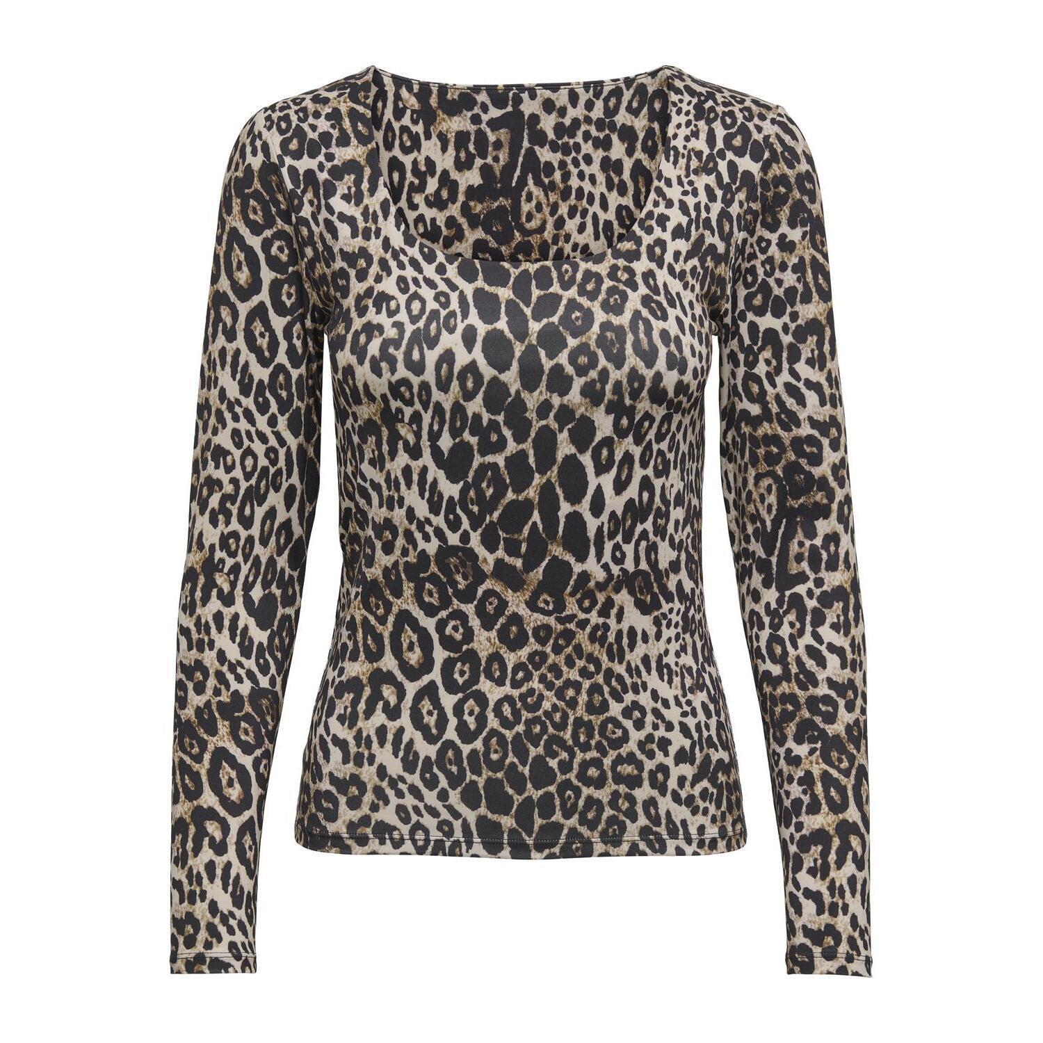 5715722537332 - ONLLONE AOP L S TWO WAY TOP JRS Langarmshirt leopard in S