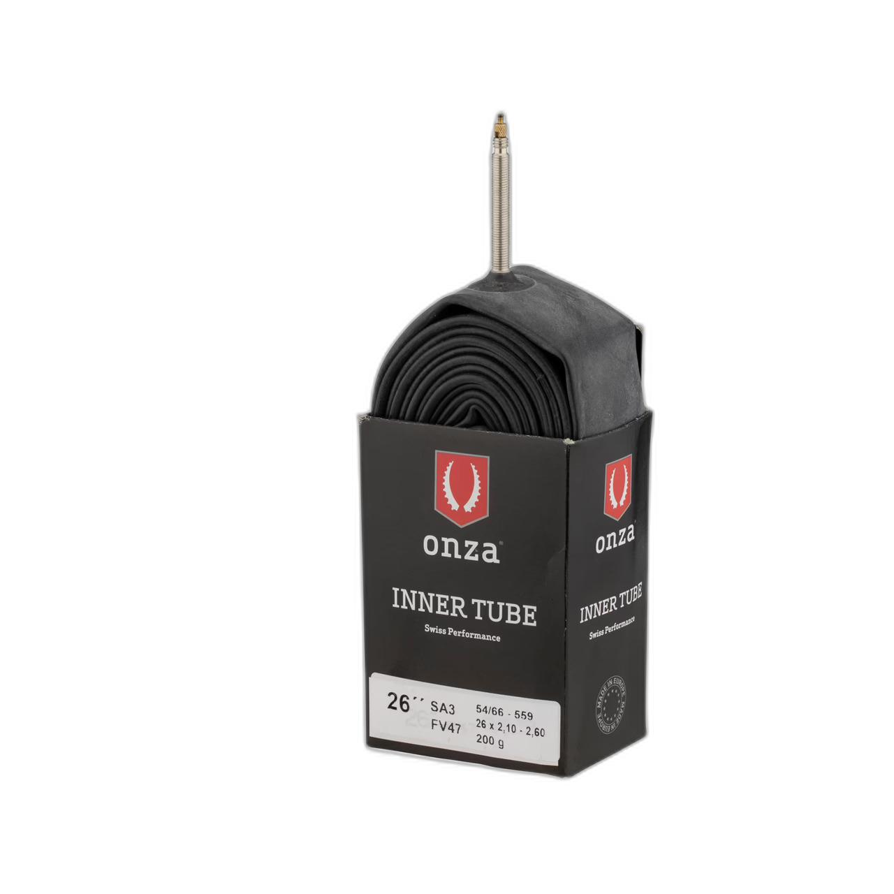 Velo Store - UK Inner tube made in europe Onza SA3 0.9 mm , valve FV47m 26x2.10 - 2.60 | Extra 10% off with Subscription, Postage £16.79 to UK Fedex.