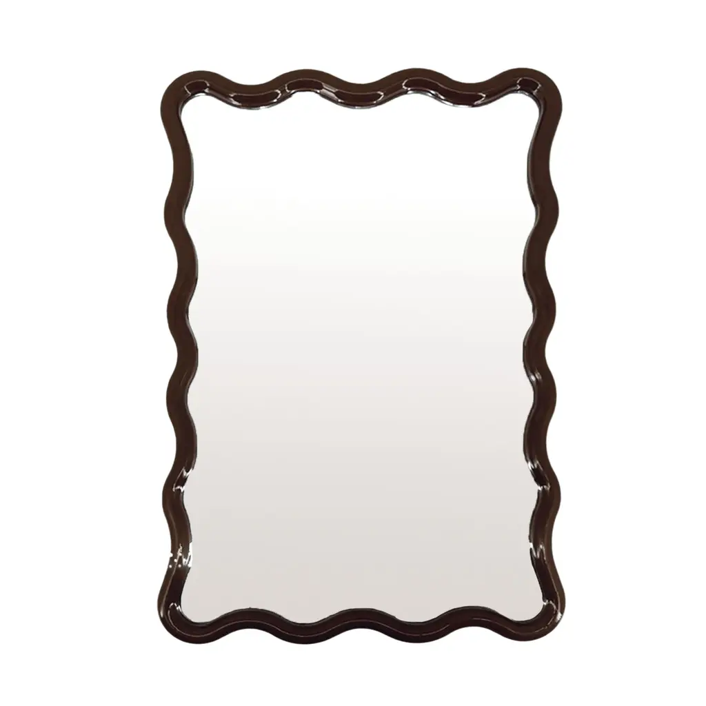 Opjet Marron Wavy Rectangle Wall Mirror