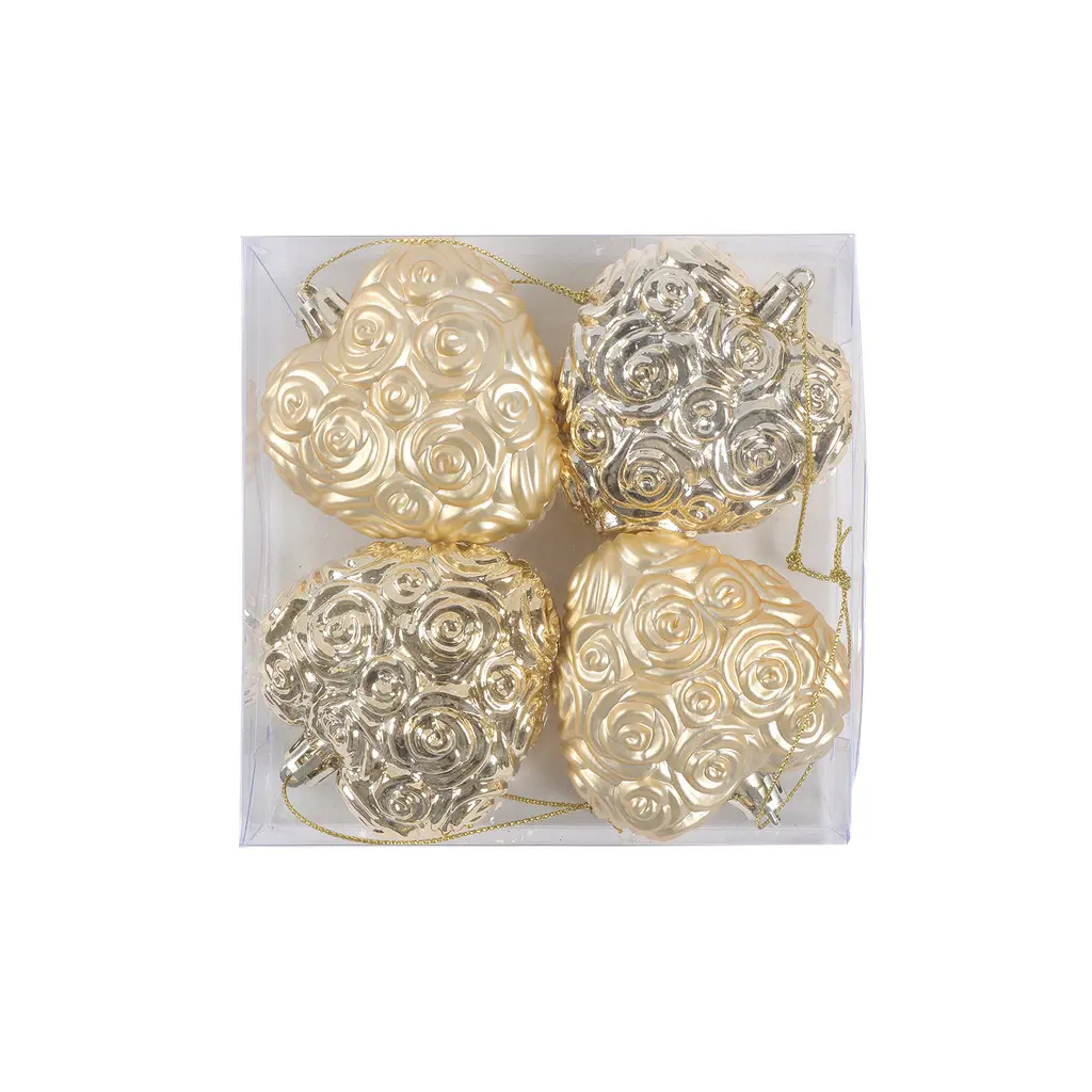 Opjet Doré Heart-Shaped Decorative Balls (X4)
