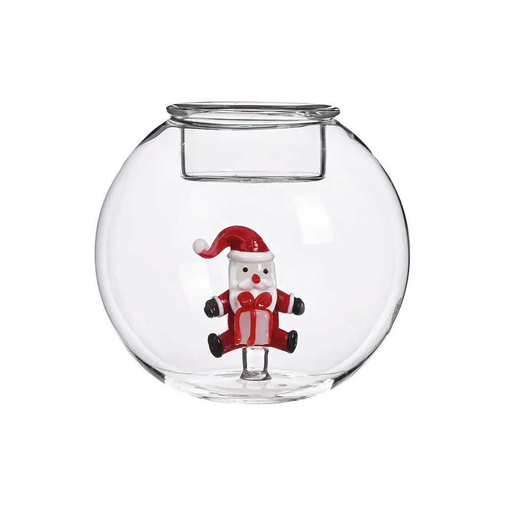 Opjet Blanc 3D Round Santa Claus Candle Holder