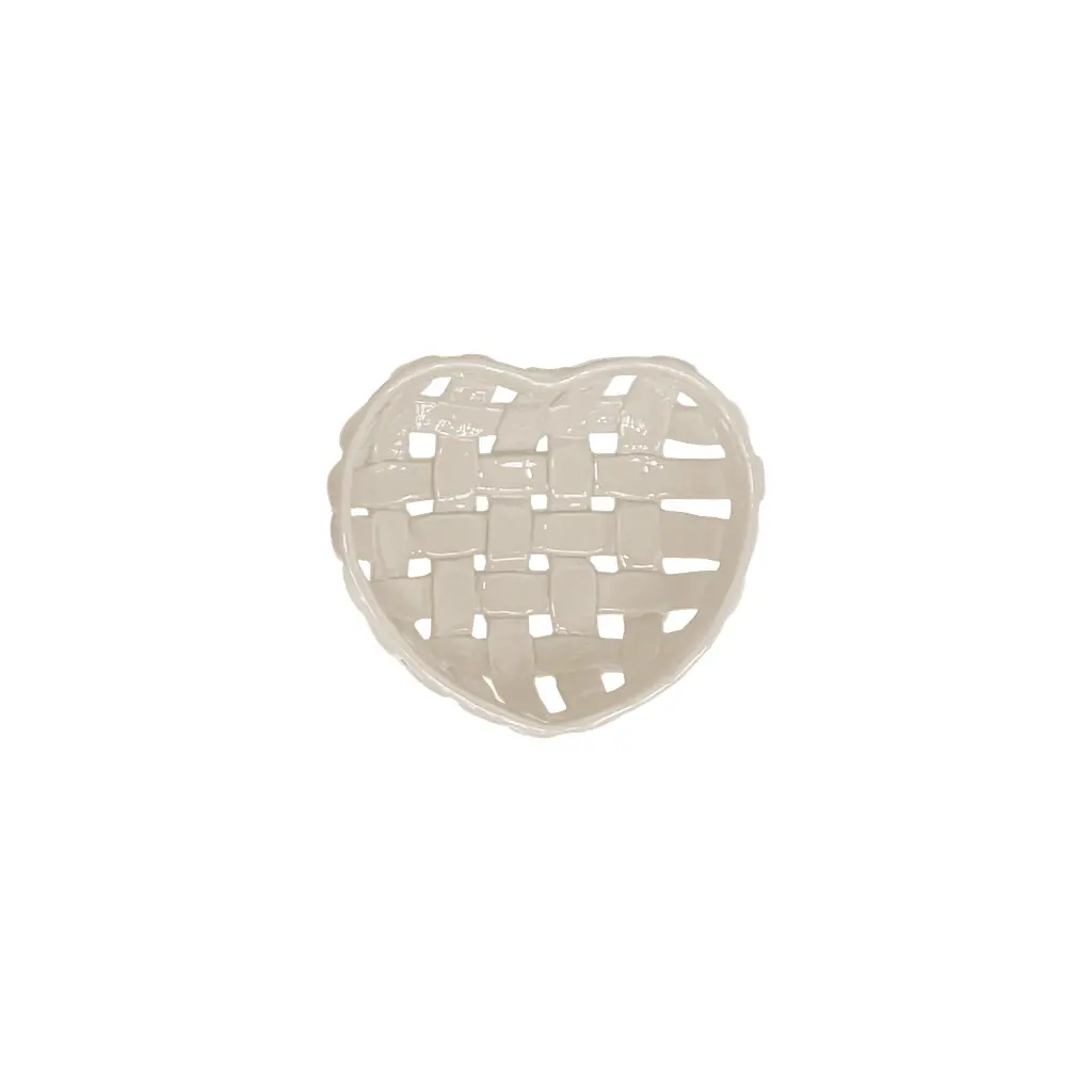 Opjet Beige Heart-Shaped Ceramic Basket