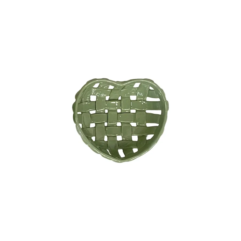 Opjet Vert Heart-Shaped Ceramic Basket
