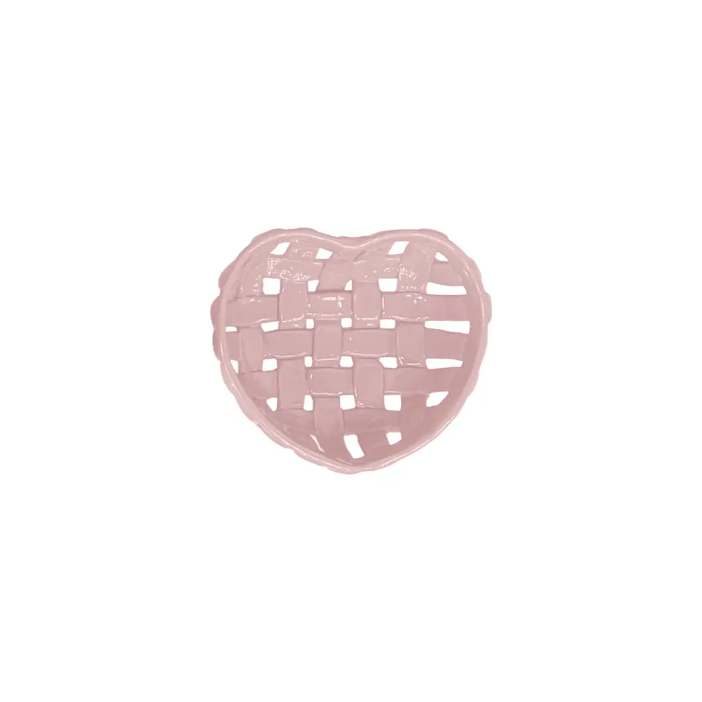 Opjet Rose Heart-Shaped Ceramic Basket