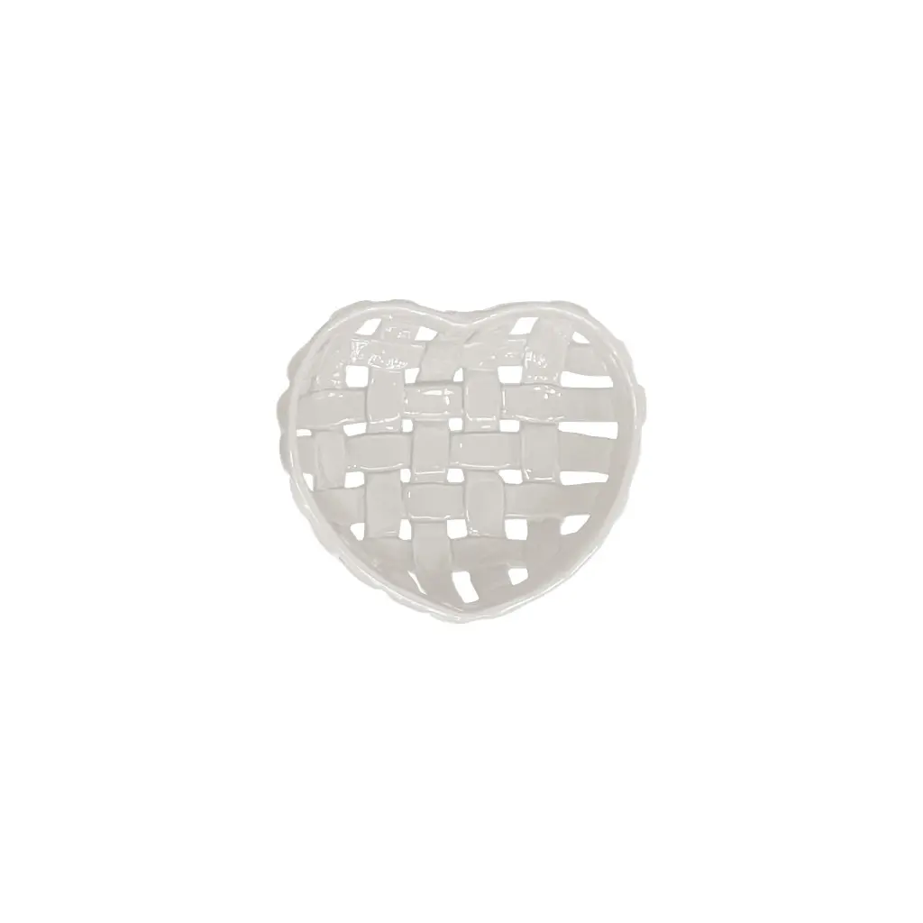 Opjet Blanc Ceramic Heart Decorative Basket