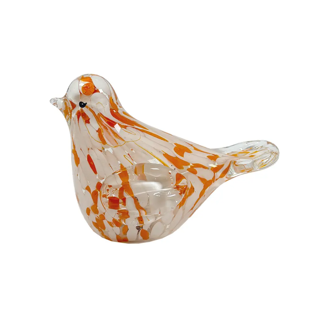 Opjet Orange Led Decorative Glass Speckled Bird