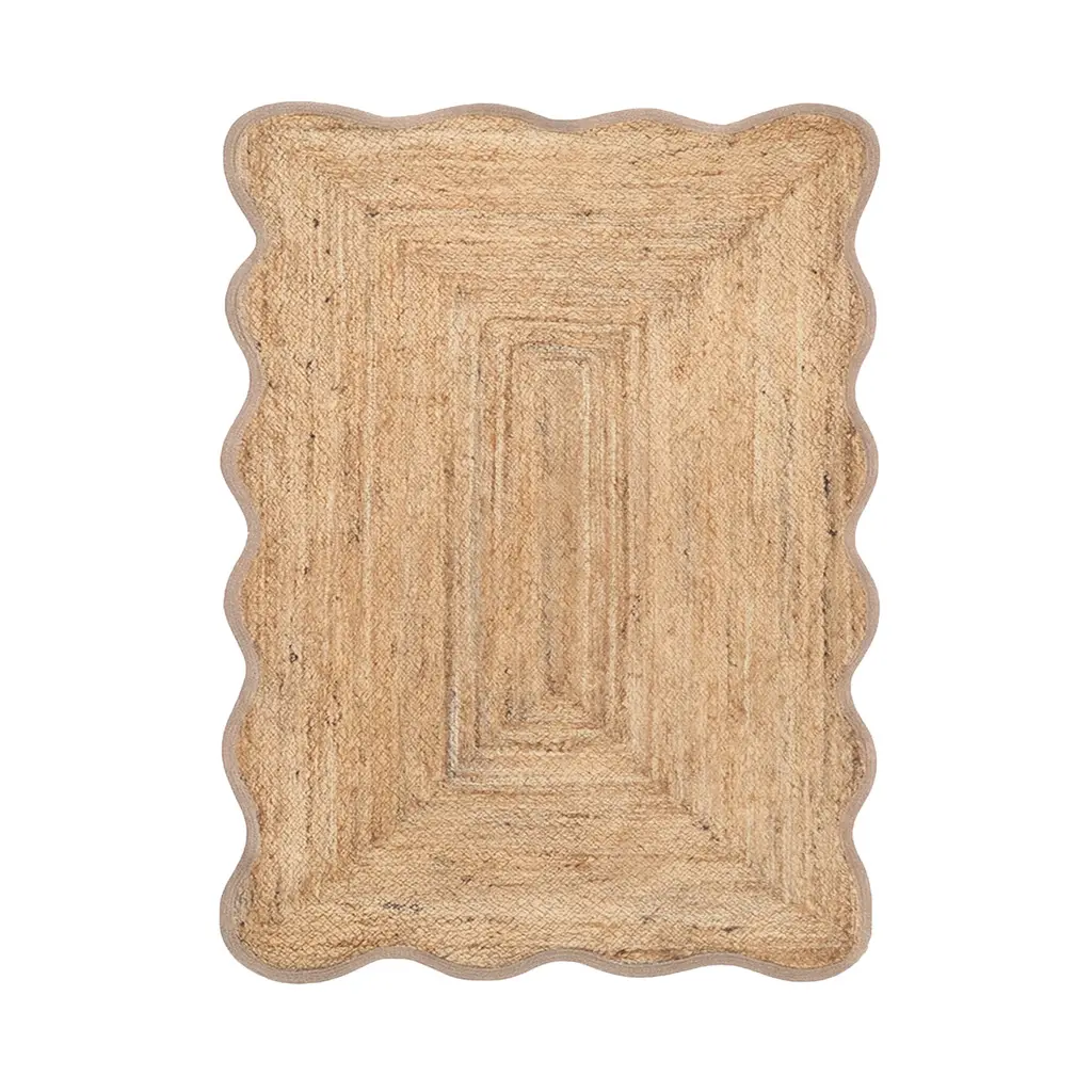 Tapis en Jute mit Wellenrand Opjet