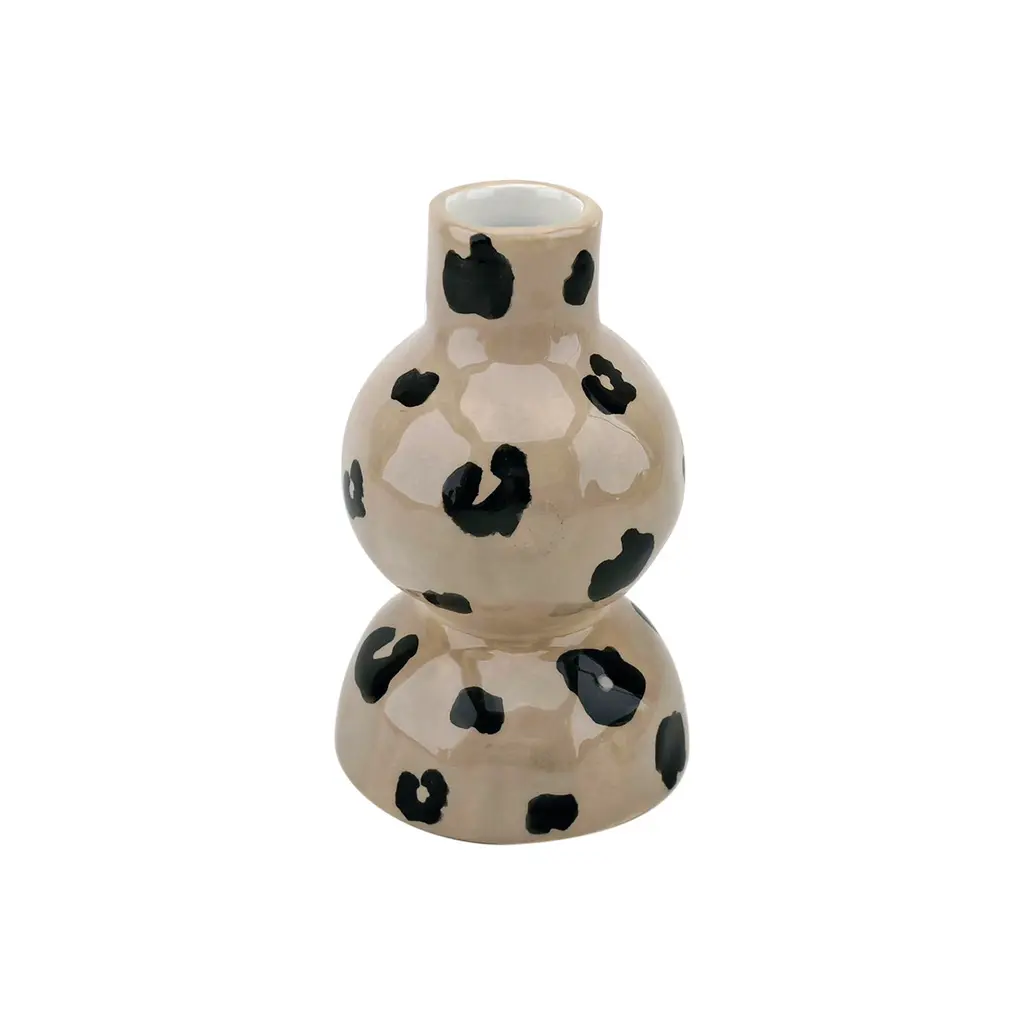 Opjet Beige Bougeoir Soliflore Organic Leopard