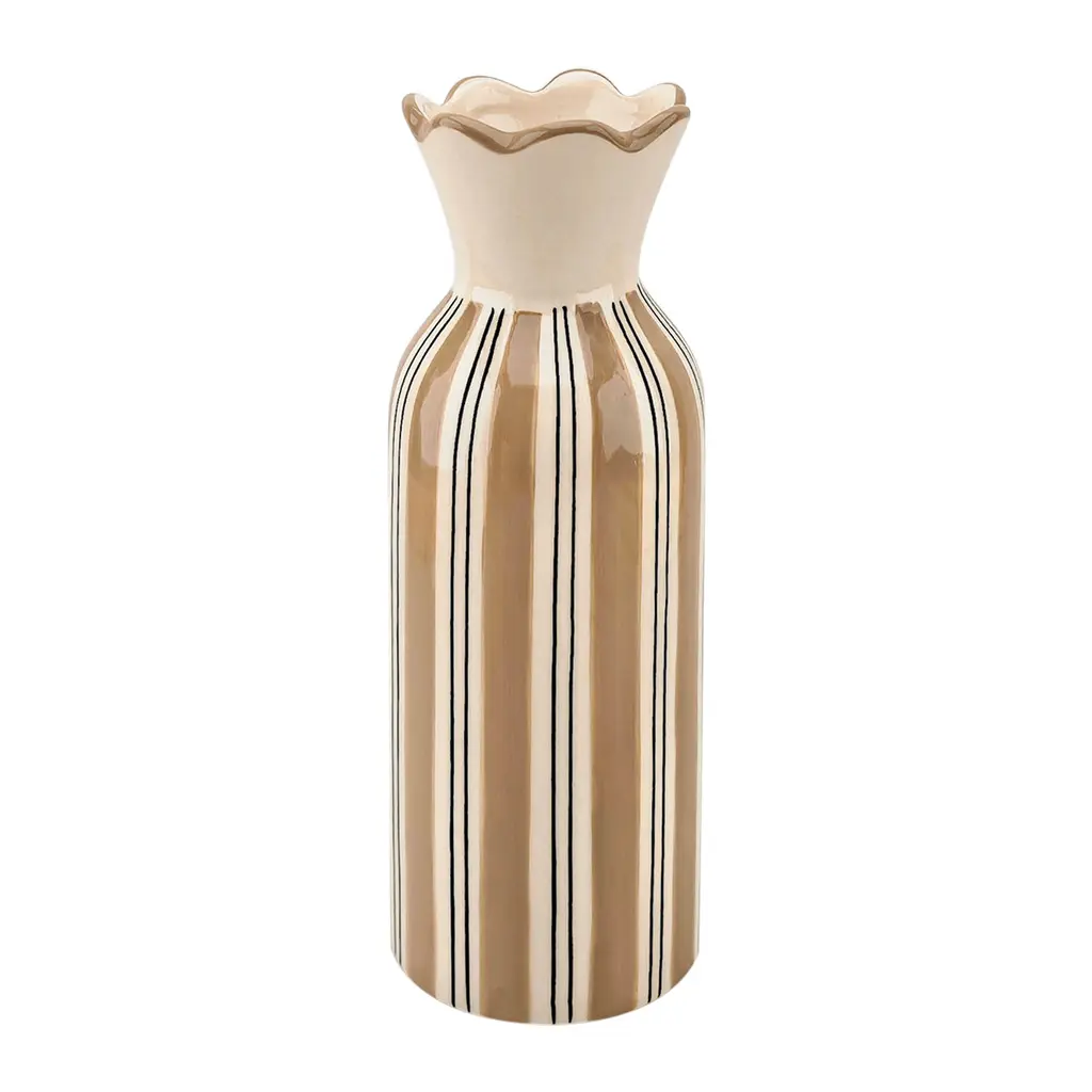 Opjet Beige Vase Rayure Collerette