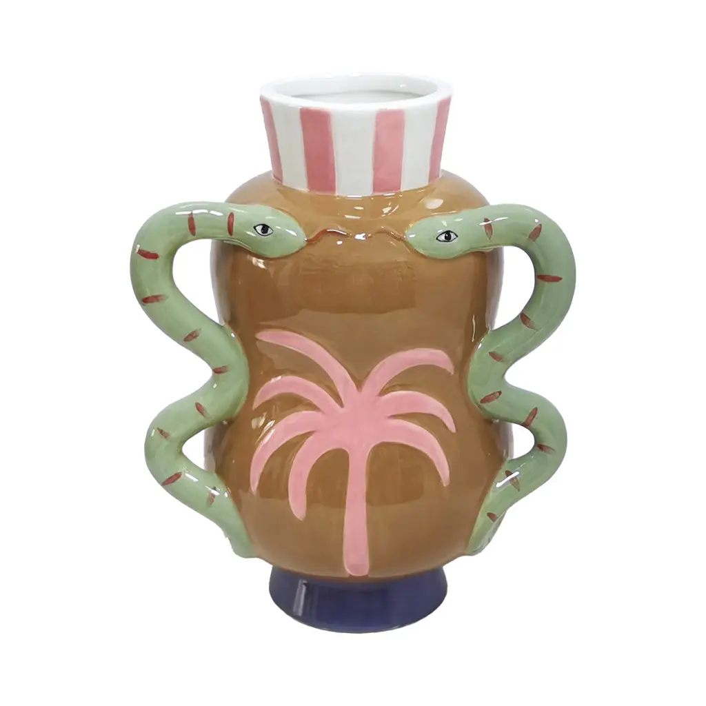 Opjet Marron Vase Palmier