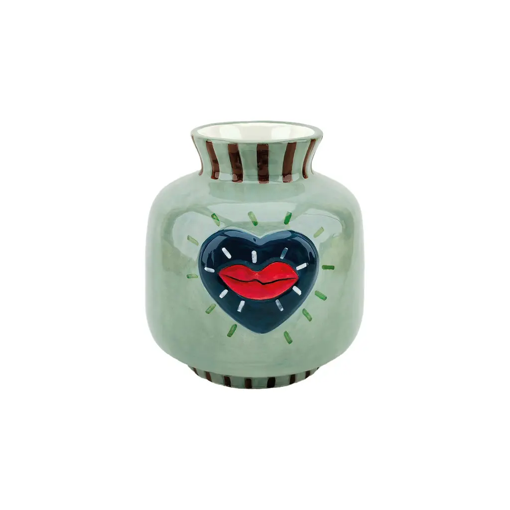 Opjet Bleu Vase Cœur Kiss