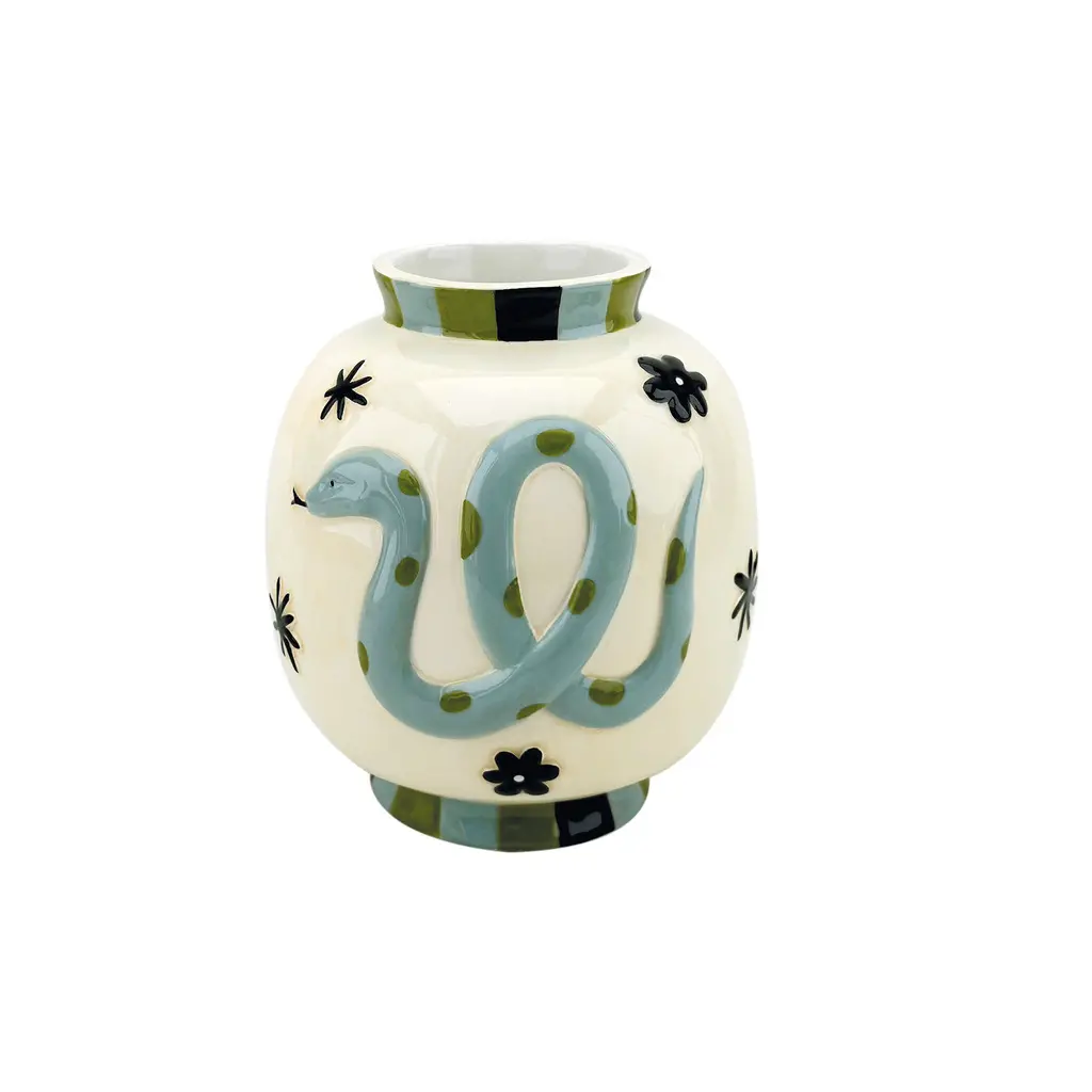 Opjet Bleu Vase Serpent