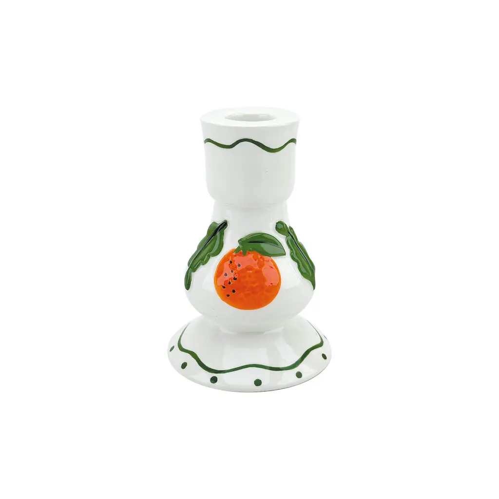 Opjet Blanc Orange Pattern Candle Holder