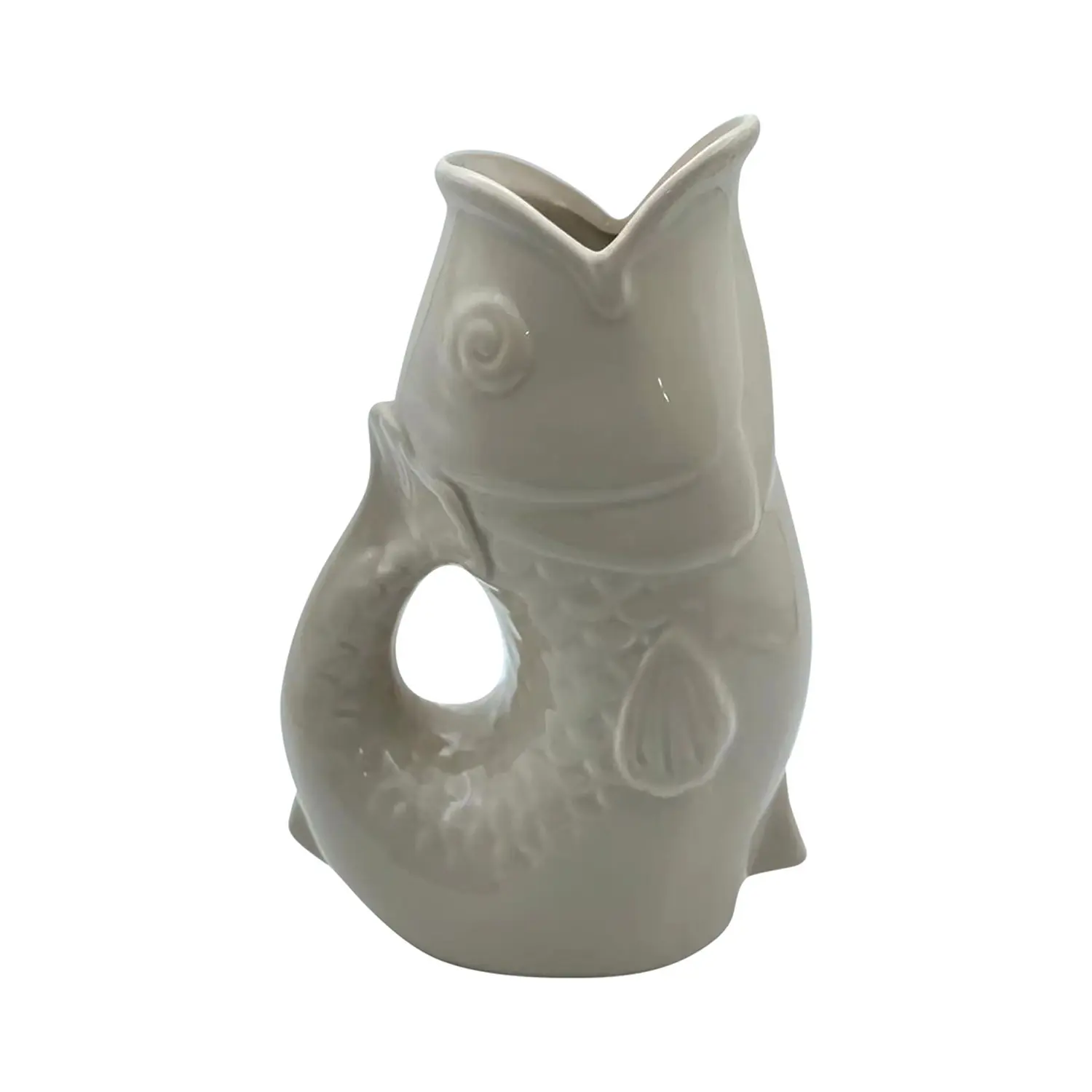 Opjet Beige Fish Jug Vase Gm