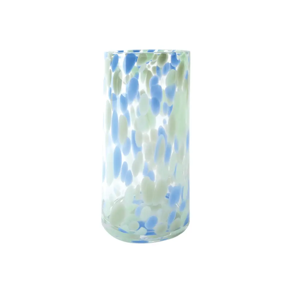 Opjet Bleu Leopard Tube Vase