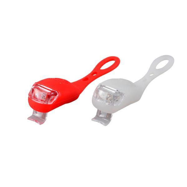 Velo Store - UK front+rear 2 led 10 lumen battery light 3 functions silicone strap Optimiz | Extra 10% off with Subscription, Postage £16.79 to UK Fedex.