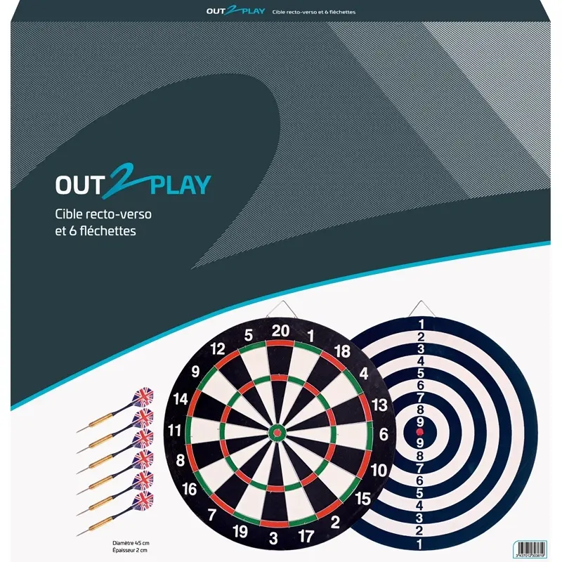 3437012303619 - Geschicklichkeitsspiele Zielscheibe 6 Pfeile Out2Play