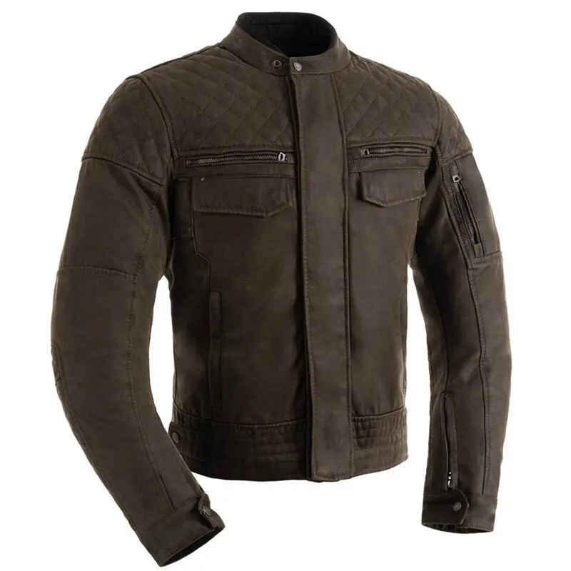 Motorradjacke Oxford Wax Cirée Kaki Hardy 2.0 2XL