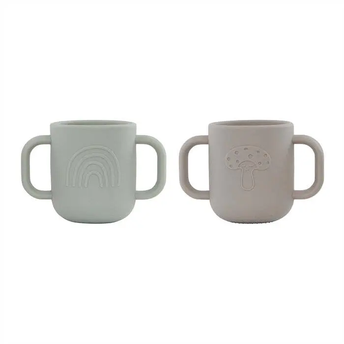 5712195036942 - OYOY - Kappu Kinderbecher mit Henkel clay   pale mint (2er-Set)