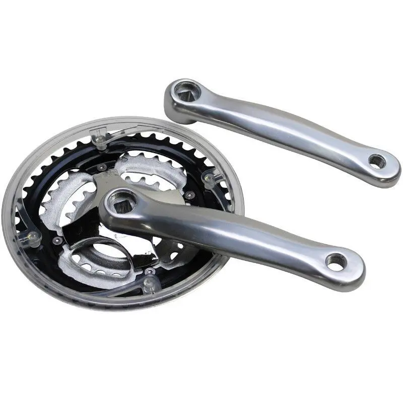 Velo Store - UK Aluminium mountain bike crankset with chain guard P2R 7-8V. 170 mm 42-34-24 | Extra 10% off with Subscription, Postage £16.79 to UK Fedex.