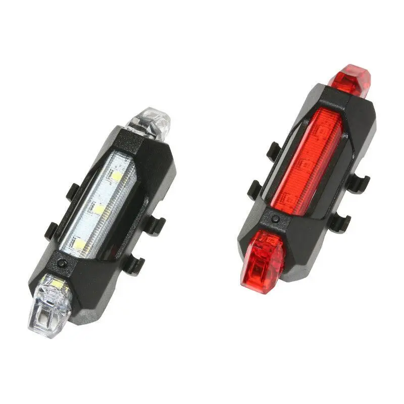 Image of Fahrradlichtsset usb lens auf Kleiderbügel-Sattelstütze 5 LEDs 2 Funktionen P2R
