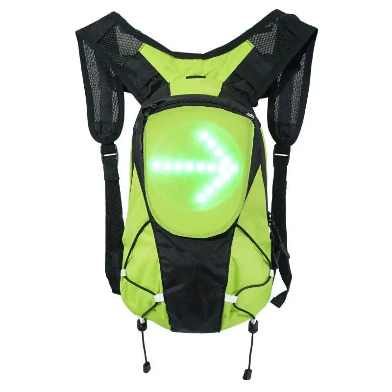 Image of Rucksack mit integrierter Signalisierung 48 LEDs mit Richtungsanzeige und Fernbedienung Kabelloser Bügel Kapazität 5 l - wiederaufladbar usb P2R