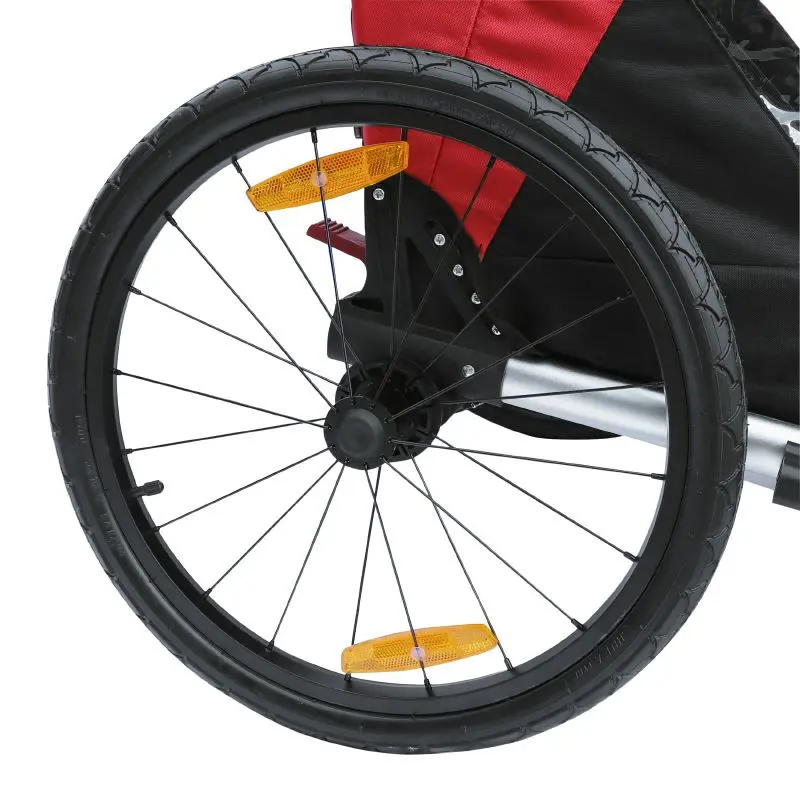 Image of Fahrradanhänger überdachter Kinderwagen 2 Plätze in Alu maxi Befestigung Radachse - Buch mit Vorderrad und Griff Bremse - klappbar ohne Werkzeug Kind P2R 36 Kg