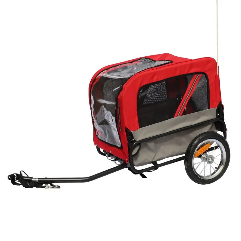 Image of Utility-Anhänger mit Rädern, Radachsenbefestigung hinten - für den Transport von Hunden und Gepäck - 2 Öffnungen (vorne+hinten) + zusätzlicher Arm P2R Maxi