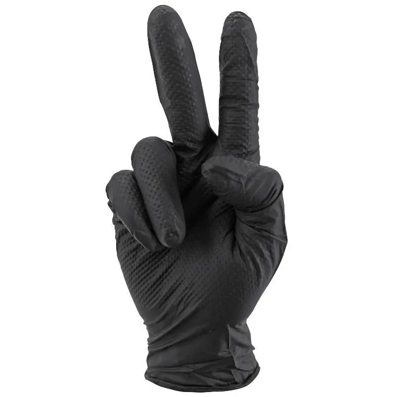 Image of Nitrilhandschuhe mit Diamantstruktur, fischschuppenartig, chemikalienbeständig, beständig gegen Öle und Benzin P2R (x100)