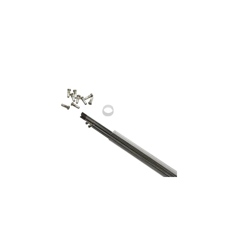 Rayon de vélo 2mm en inox à tête coudée avec écrou argent (tube d