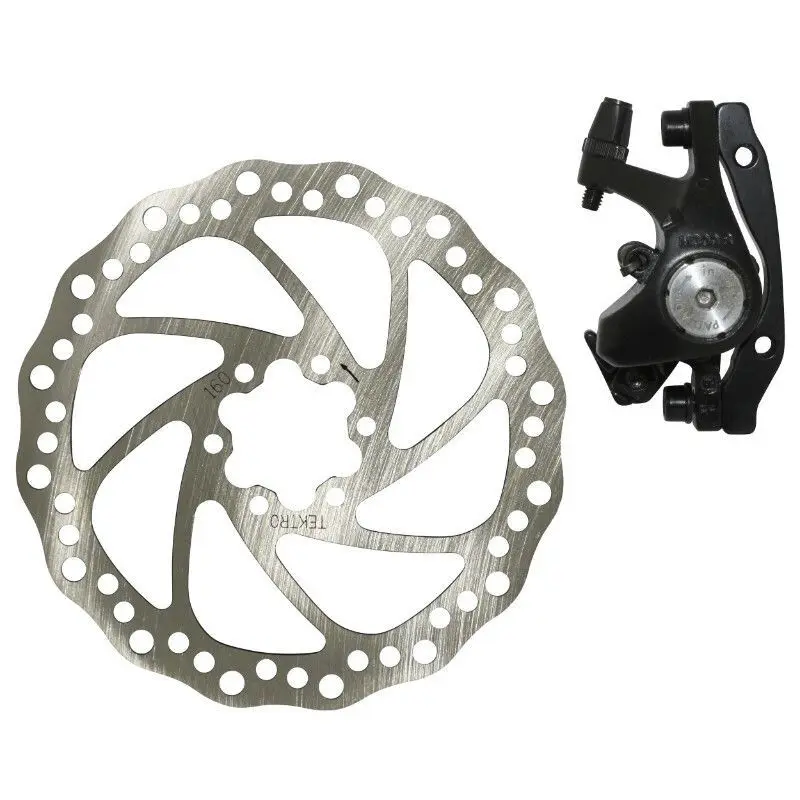 Velo Store - UK Mechanical disc brake front caliper + disc + adapter compatible front and rear P2R Post Mount | Extra 10% off with Subscription, Postage £16.79 to UK Fedex.