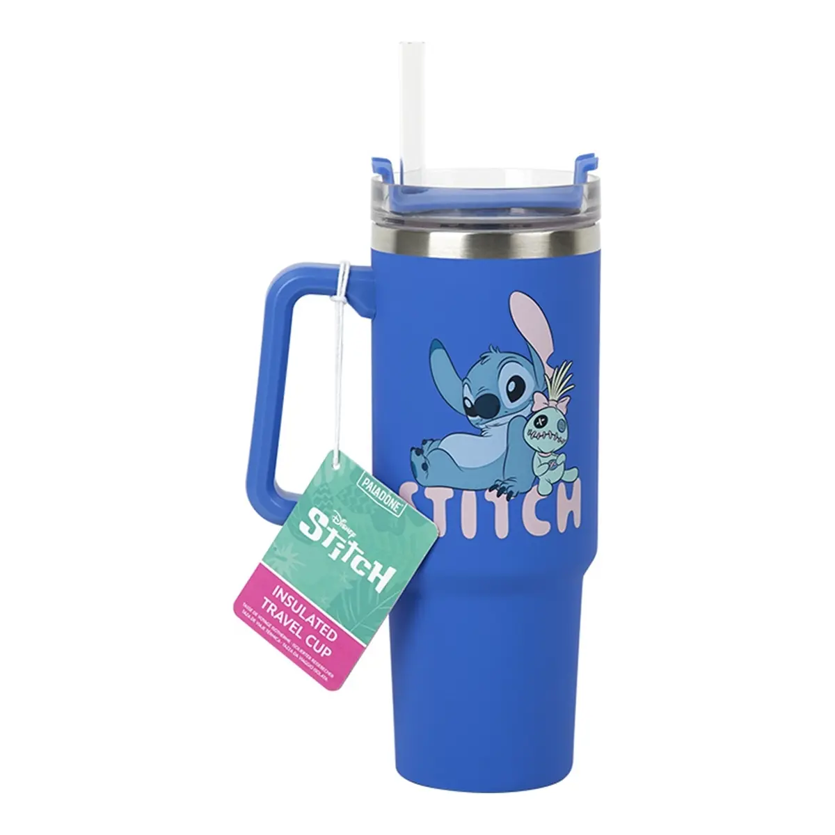 Isolierbecher mit Strohhalm für Kinder Paladone Bleue Stitch