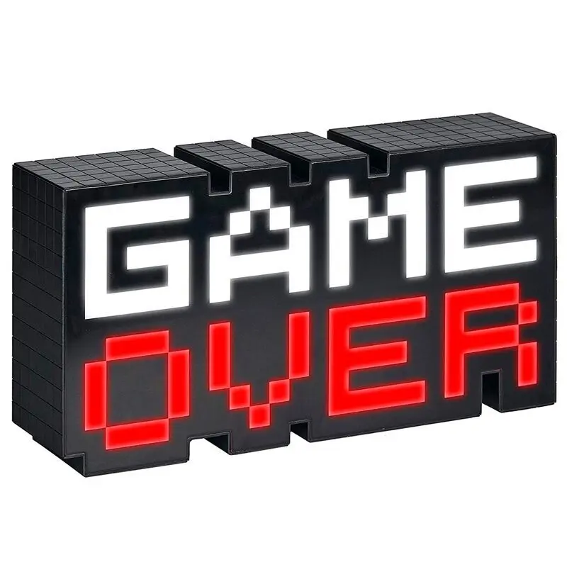 5055964724931 - Paladone - Game Over Lampe schwarz transparent bedruckt 100 % Kunststoff im Geschenkkarton