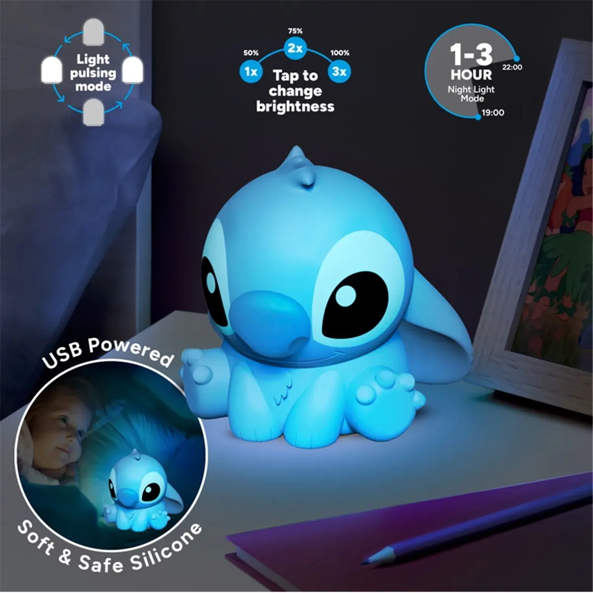 Silikon-Nachtlicht für Kinder Paladone Stitch