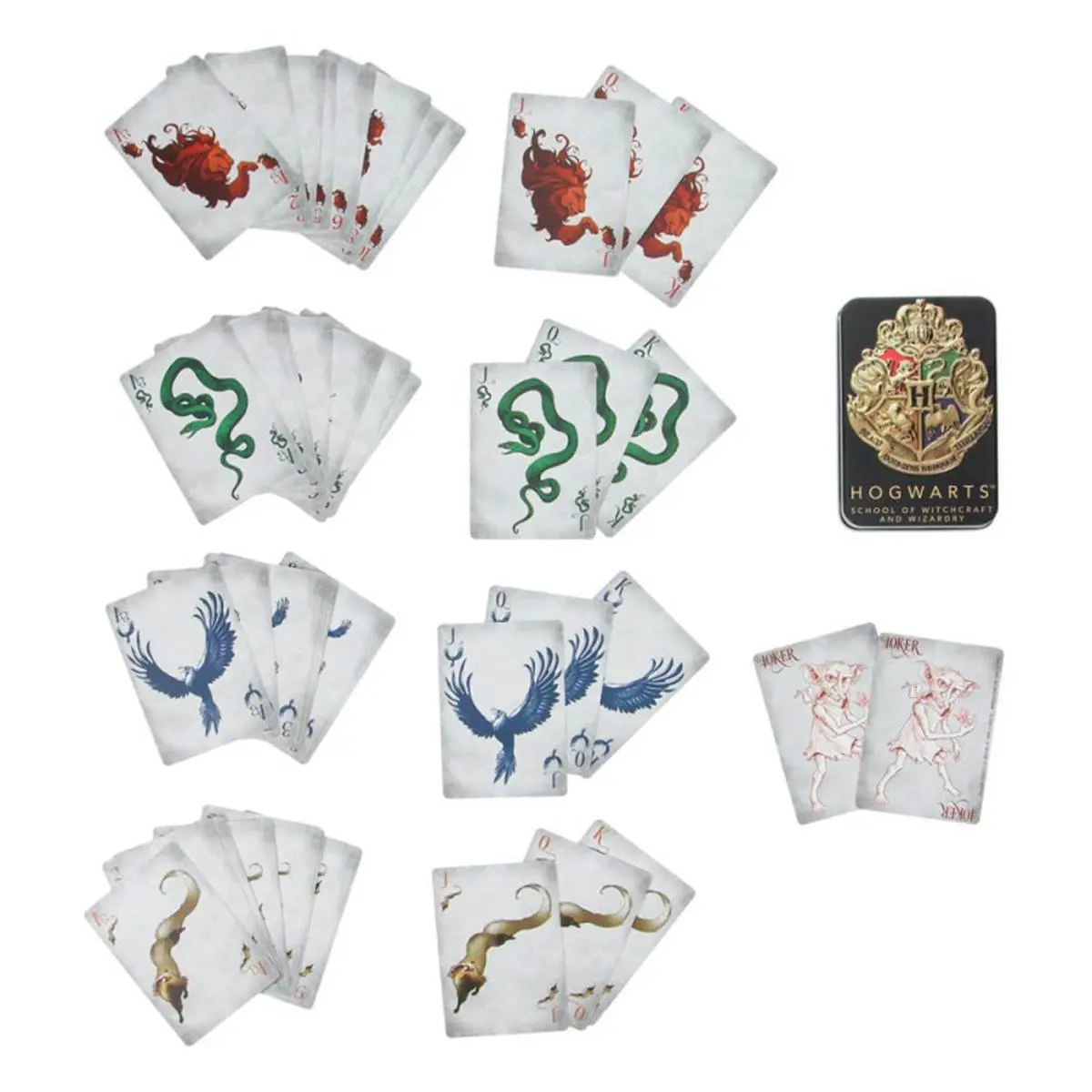 5056577709032 - Paladone Hogwarts Playing Cards in a Tin Black