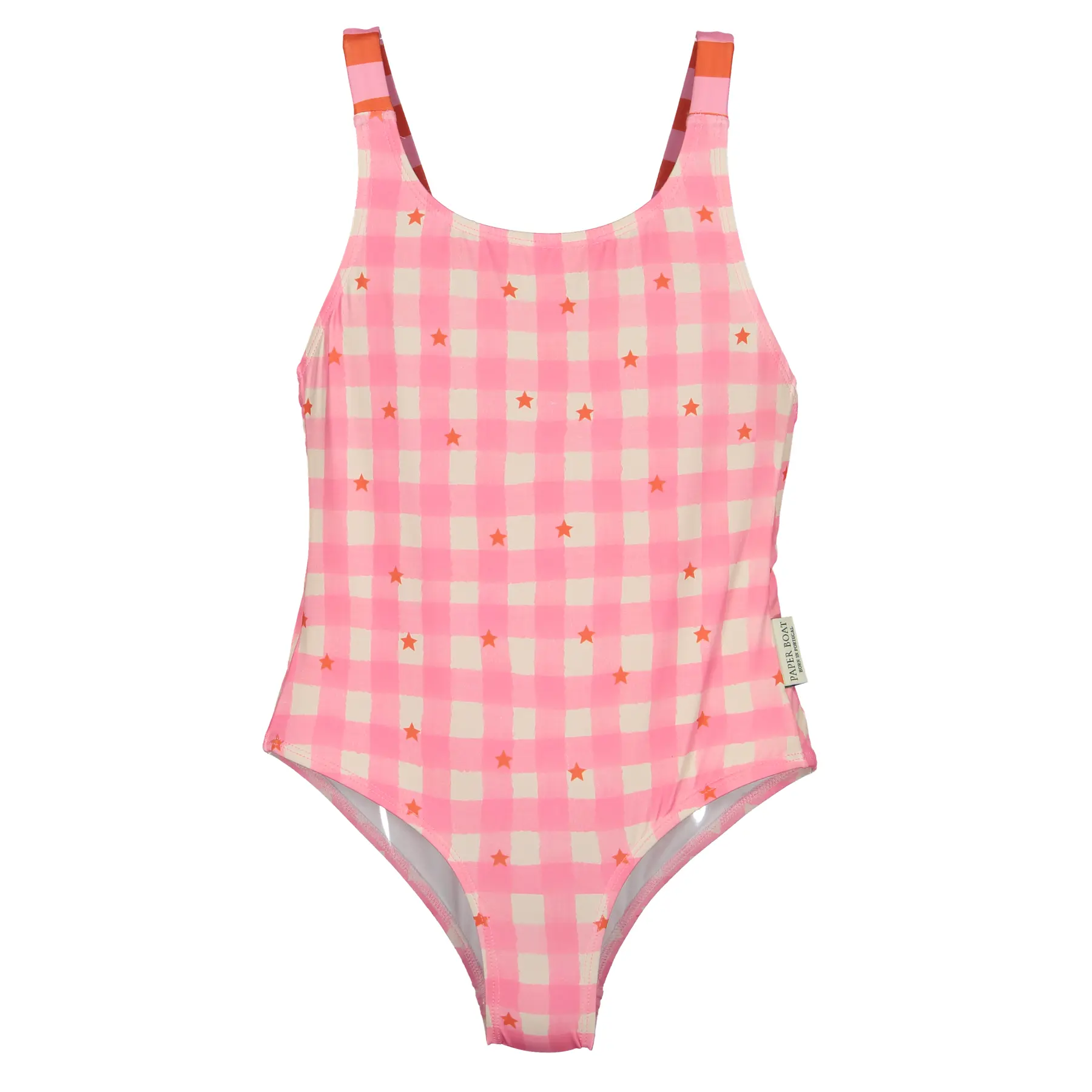 Baby girl 1-piece swimsuit Paper Boat Gingham Stars