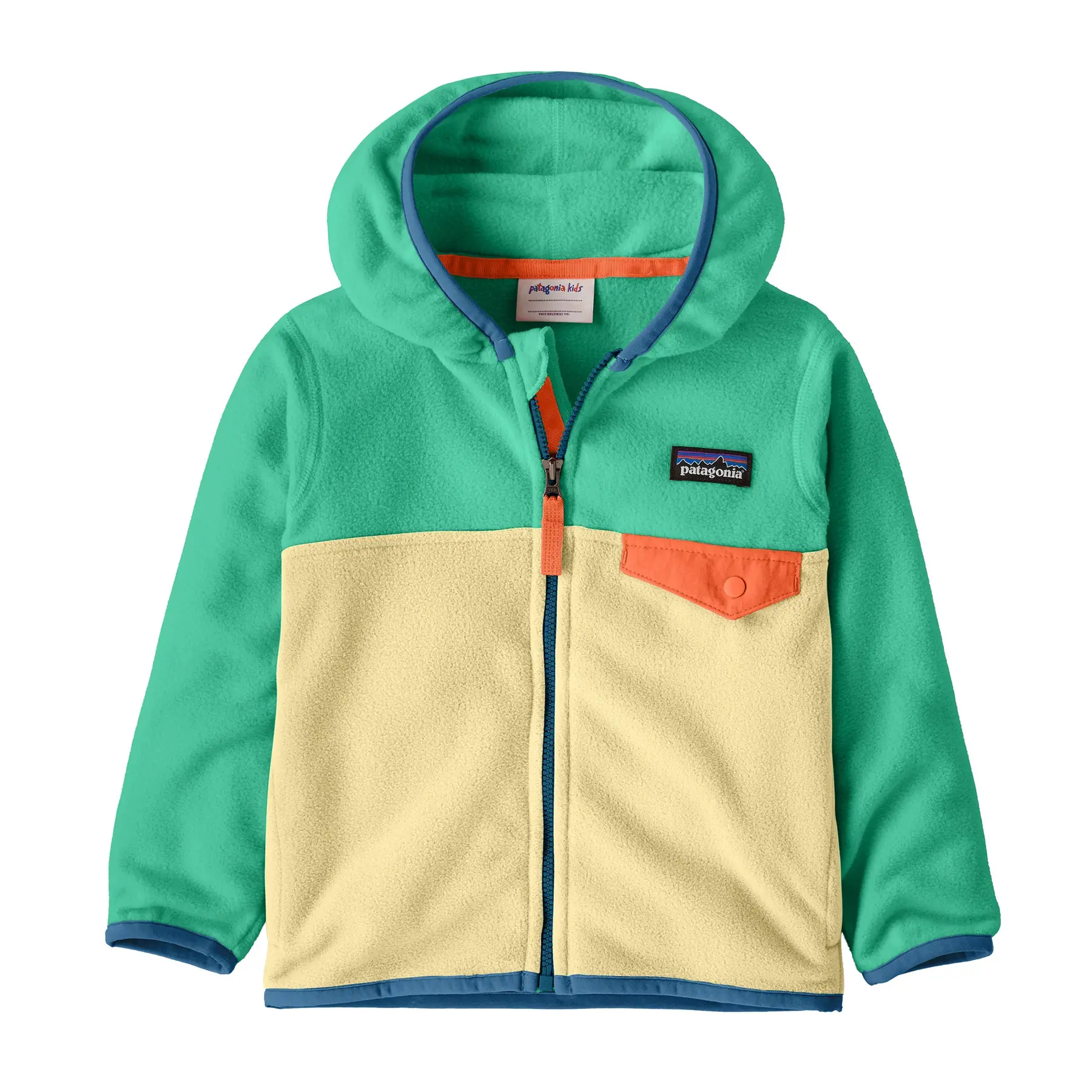 Patagonia Unisex Infant Jaune Baby Hooded Fleece Micro D Snap-T