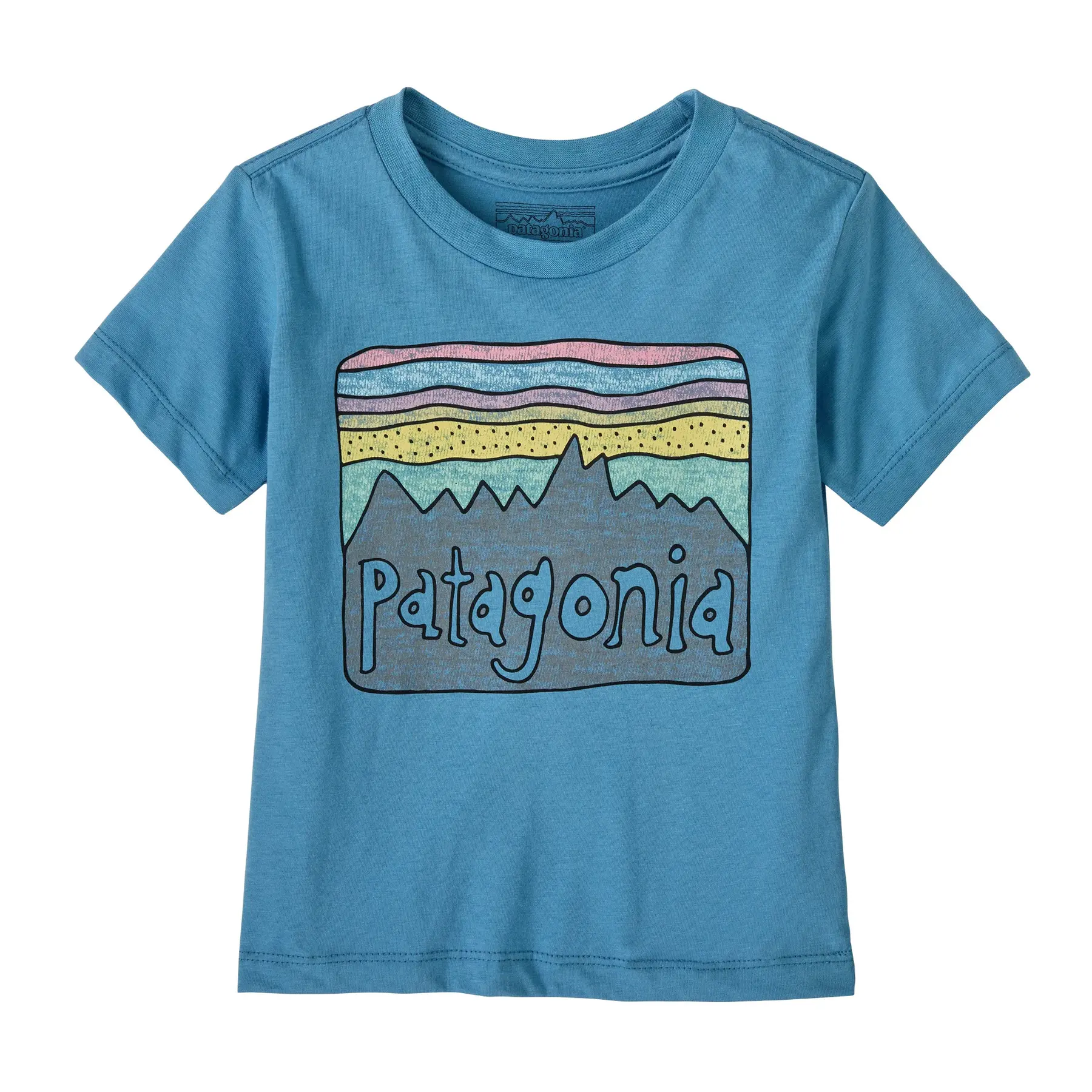Patagonia Bleu Baby T-Shirt Fitz Roy Skies