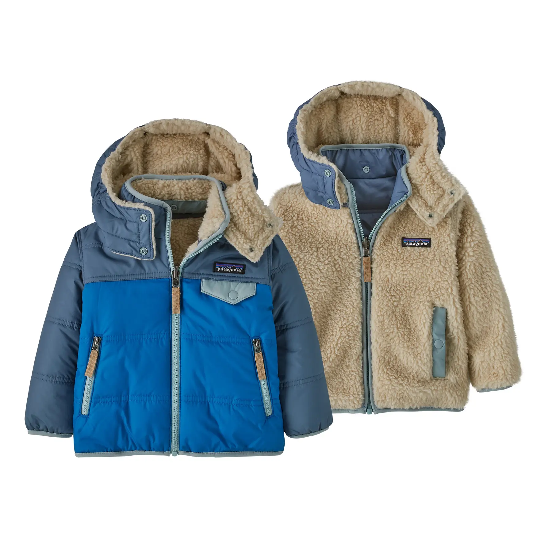Reversible baby donsjas met capuchon Patagonia Tribble