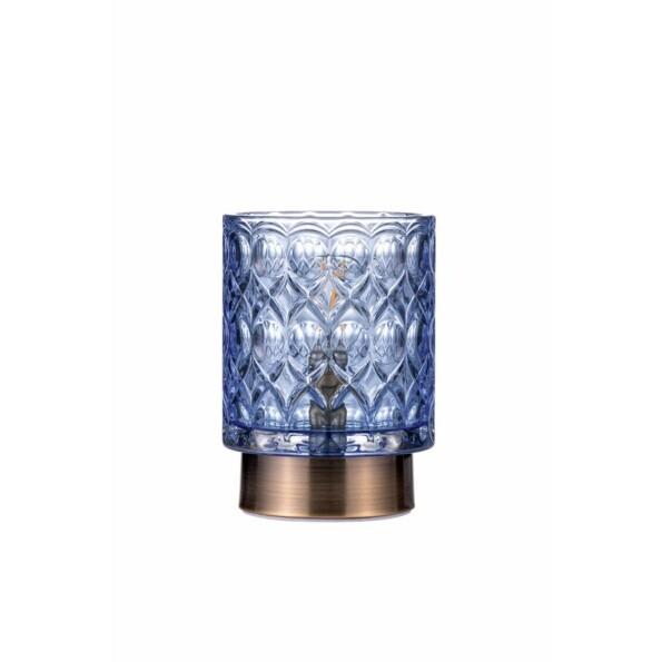 4000870482421 - Led Tischleuchte Chic Glamour in Blau und Messing-gebürstet 04W 15lm - Blau - Pauleen