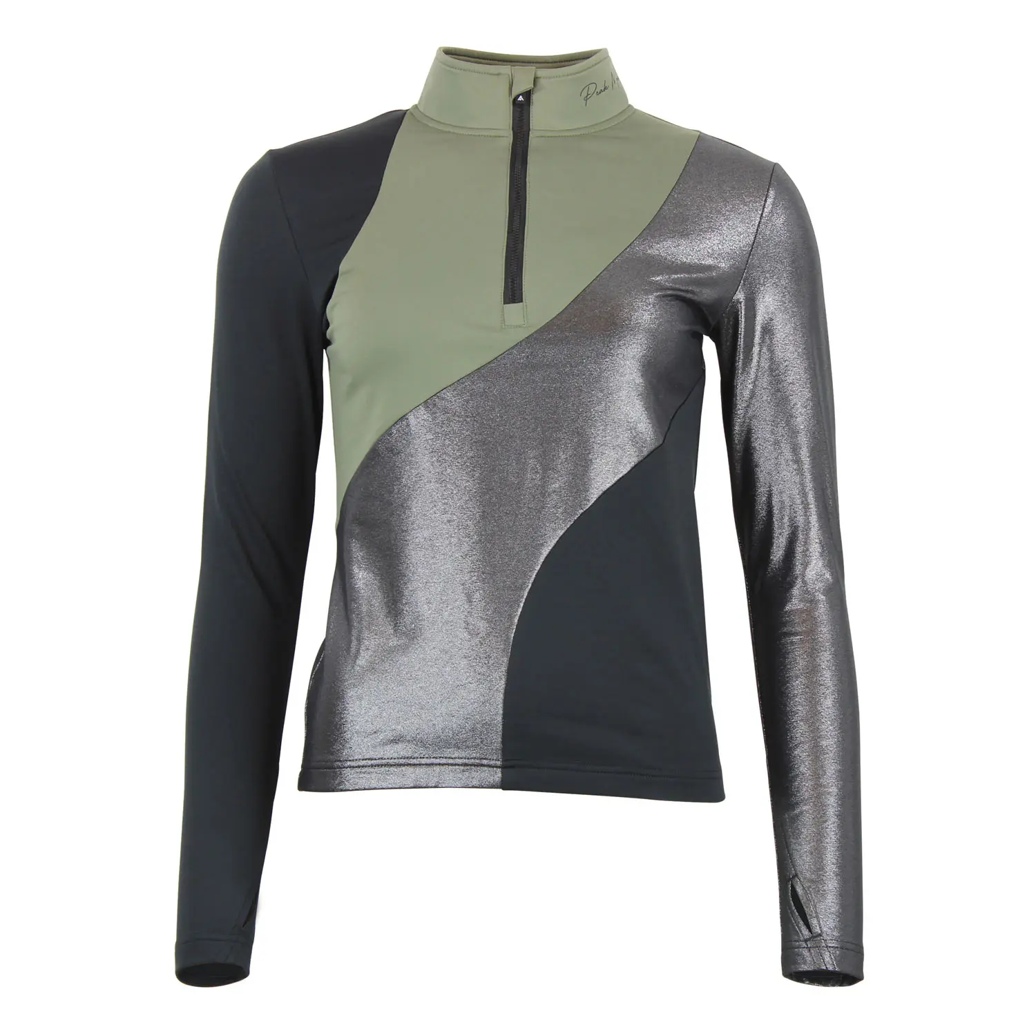 Women's long sleeve zip-up base layer Peak Mountain Aramis