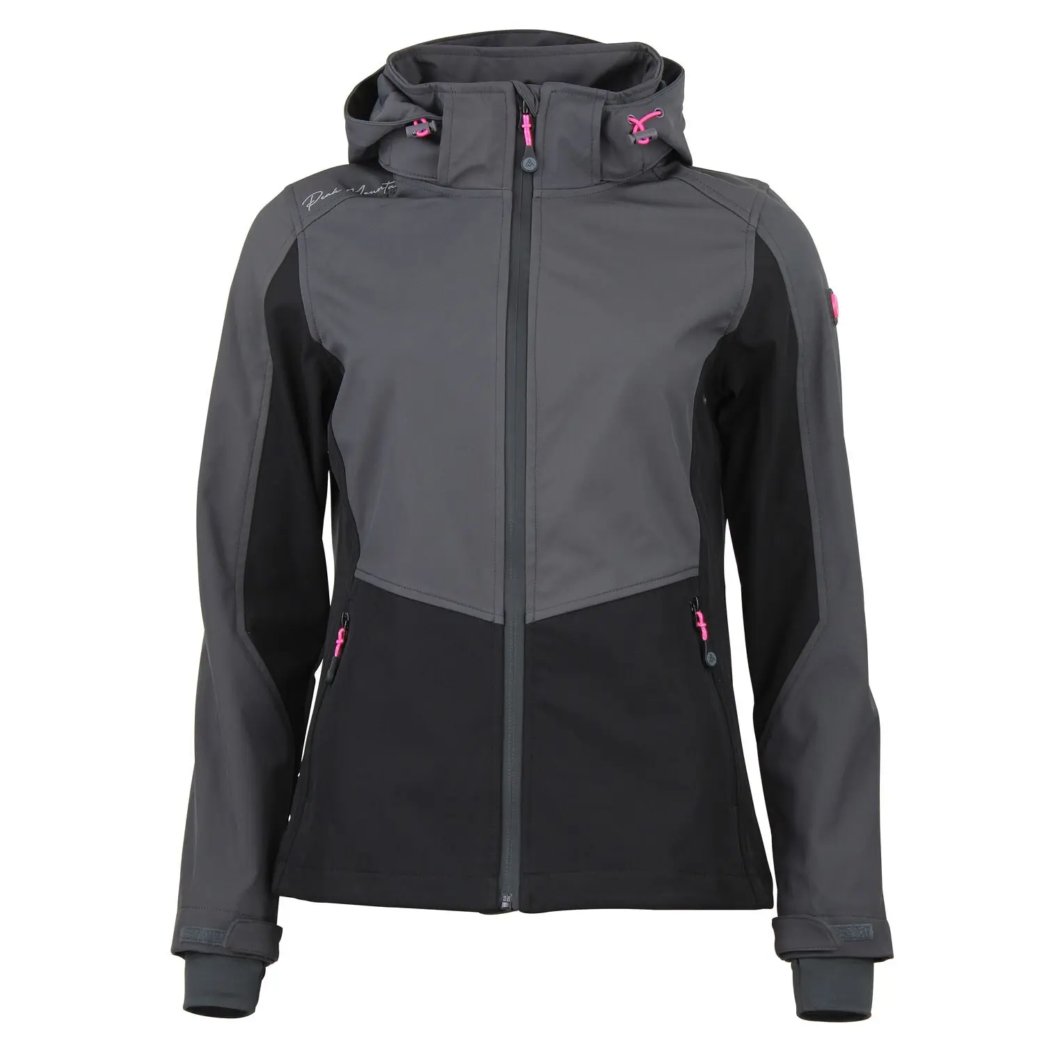 3430890084144 - Damen Mesh-gefütterte Kapuzenjacke mit Reißverschluss Softshell
