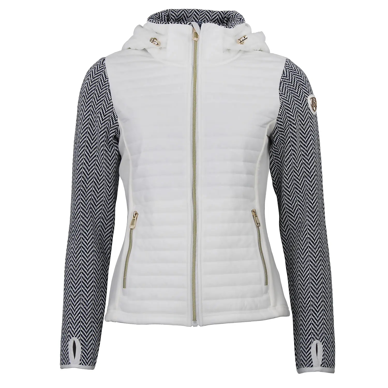 Fleece-Jacke mit abnehmbarem Kapuze und gesteppten Einsätzen für Damen Peak Mountain Andomo
