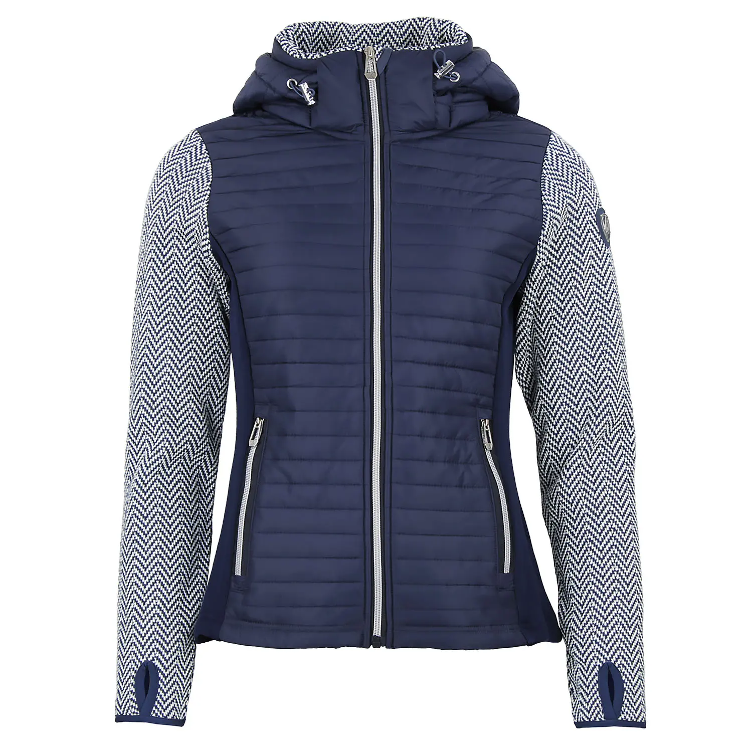 Fleece-Jacke mit abnehmbarem Kapuze und gesteppten Einsätzen für Damen Peak Mountain Andomo