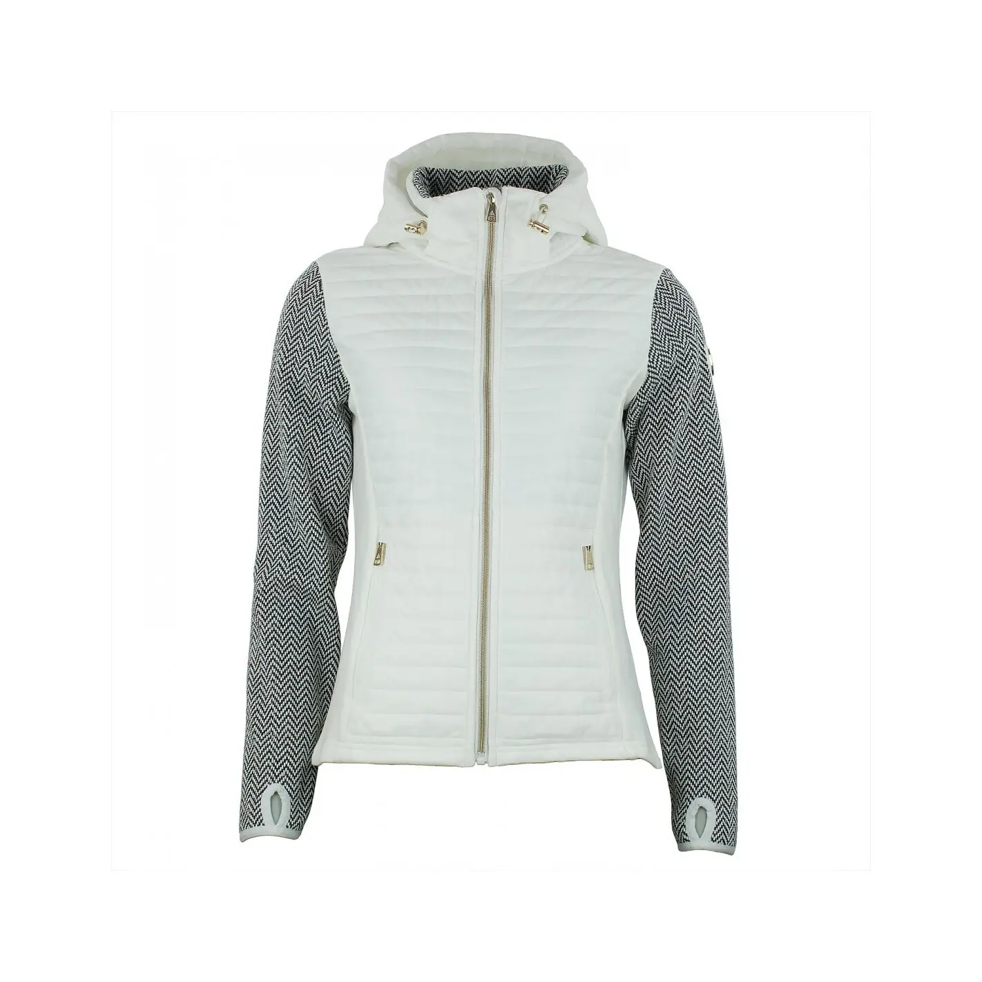 Fleece mit gesteppten Einsätzen und Kapuze, Damen Peak Mountain