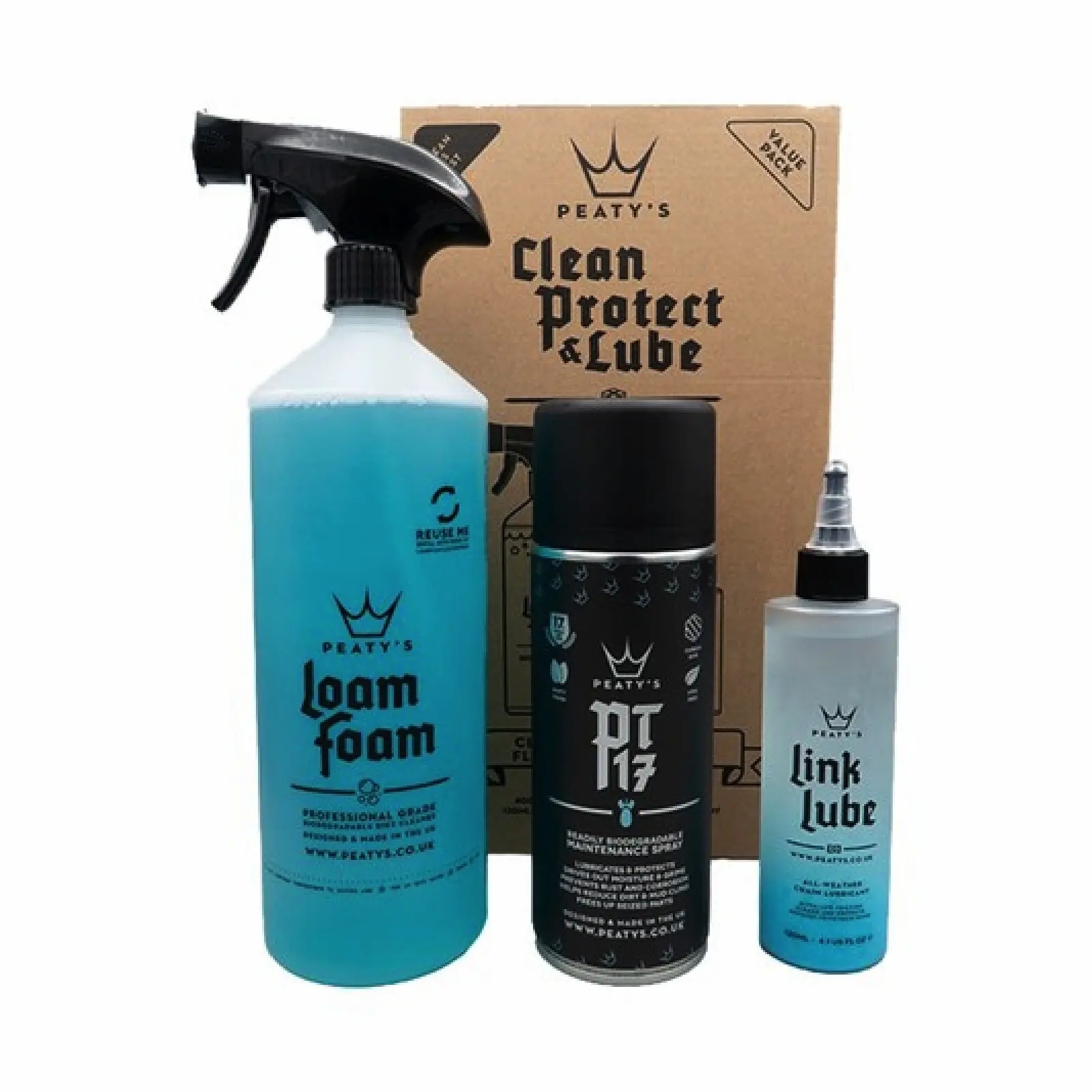 Image of Pray Kit Fahrradreiniger Peaty's Loam Foam PT17 Link Lube