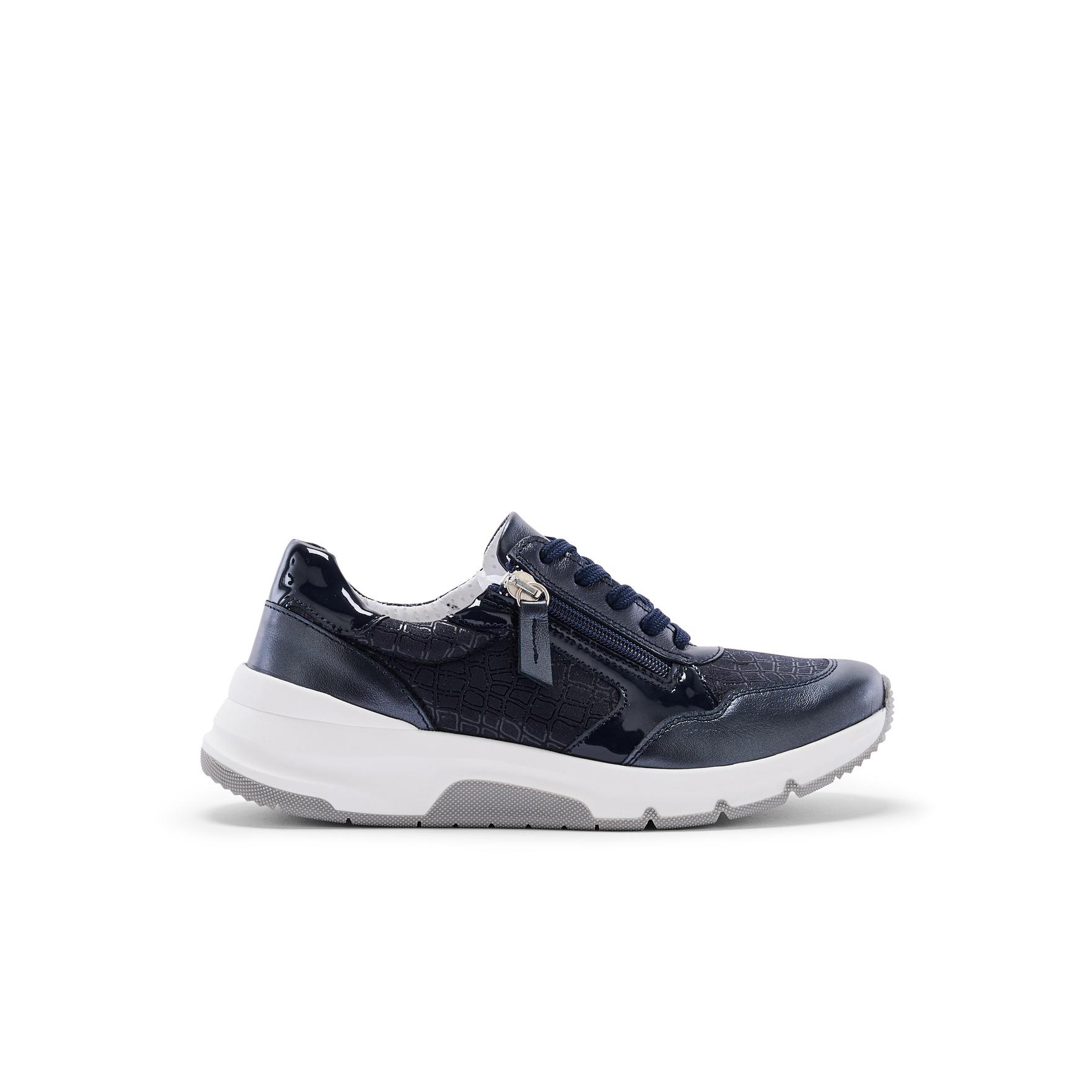 Scarpe da ginnastica in pelle e tessuto donna